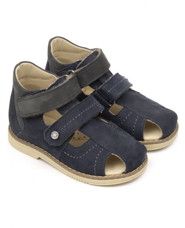 Children's sandals 26033 leather IRIS blue
