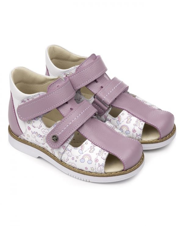 Children's sandals 26033 leather lilac lilac/horse