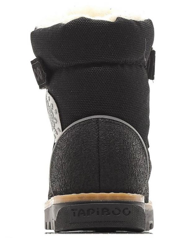 Children's boots wool 23025 leather/textile, ICELAND black,
