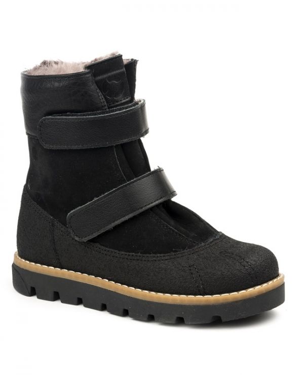Children's boots fur 23010 leather, MILAN black