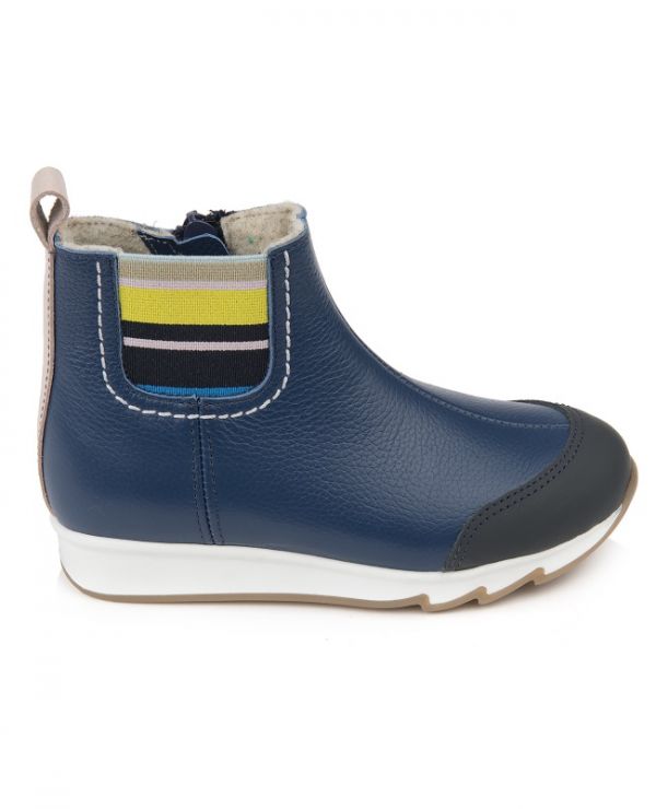 Children's boots 23018 leather, NEW YORK blue