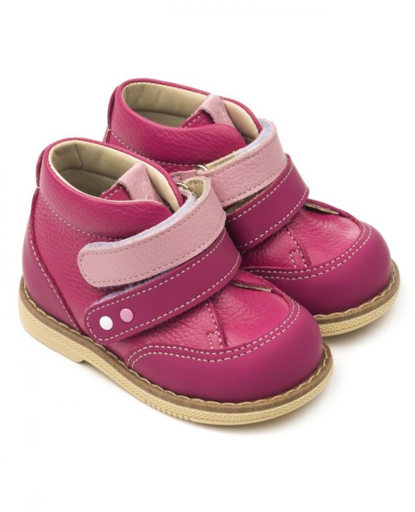 Children's boots 24018 leather, FUCHIA raspberry