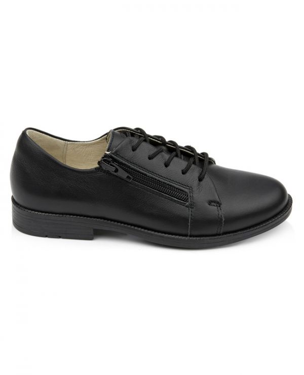 Low shoes for children 24021 leather, STEP black