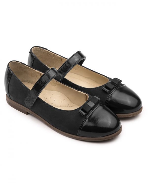 Children's shoes, Velcro 25012 leather, TWIST black