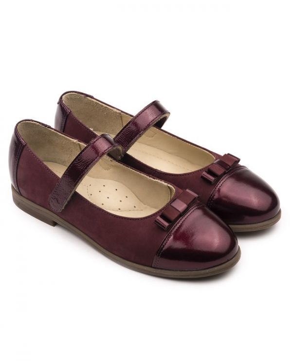 Children's shoes, velcro 25012 leather, MAC Bordeaux