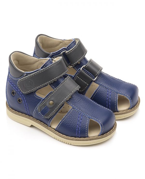 Children's sandals 26004 leather, ARCTIC blue