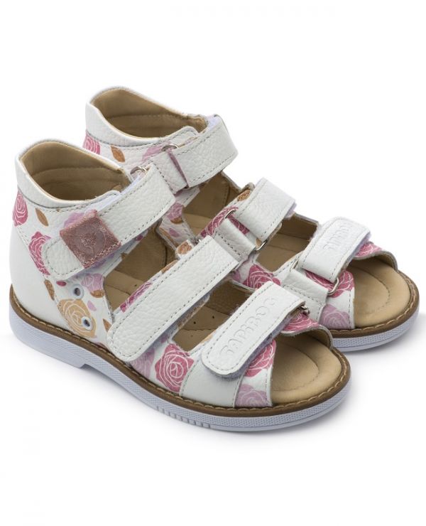 Children's sandals 26006 leather, LILY white