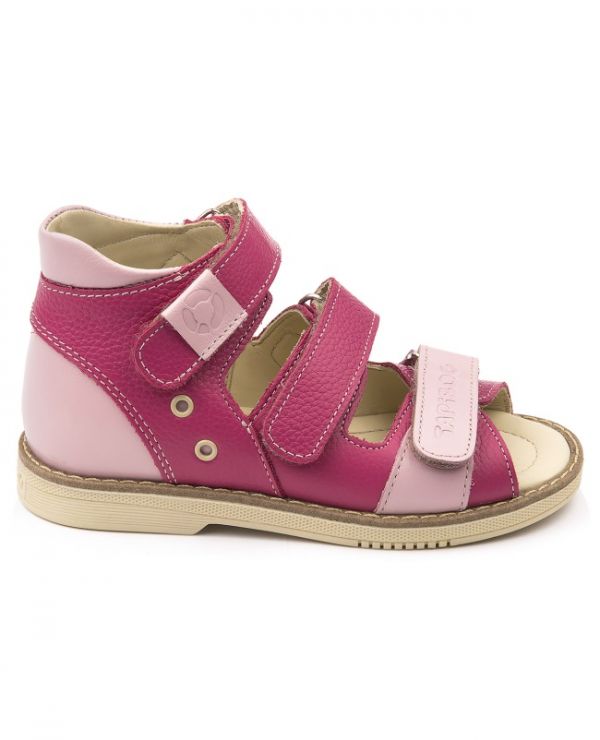 Children's sandals 26006 leather, FUCHIA raspberry