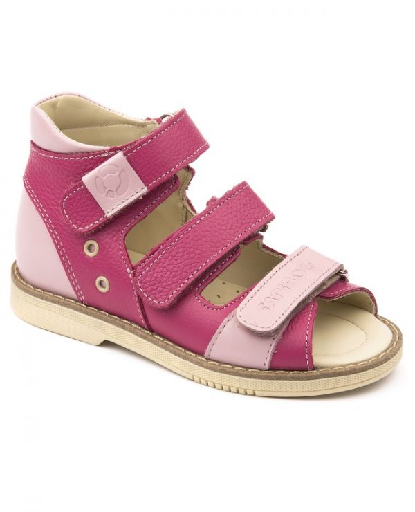 Children's sandals 26006 leather, FUCHIA raspberry