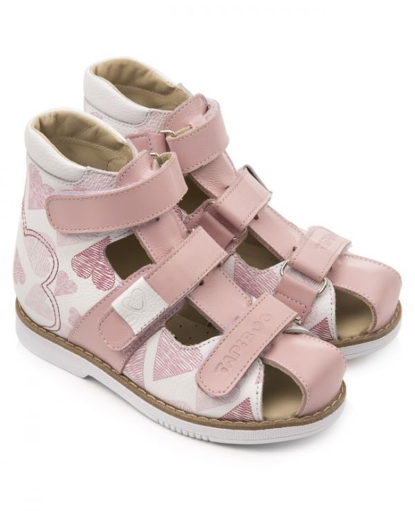 Children's sandals vault 26008 leather, LILY pink