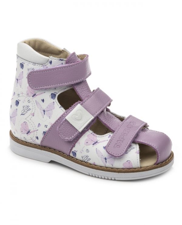 Sandals for children 26008, lilac leather lilac