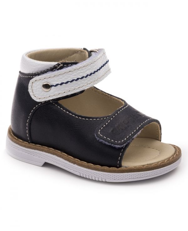 Children's sandals 26011 leather, LINEN blue