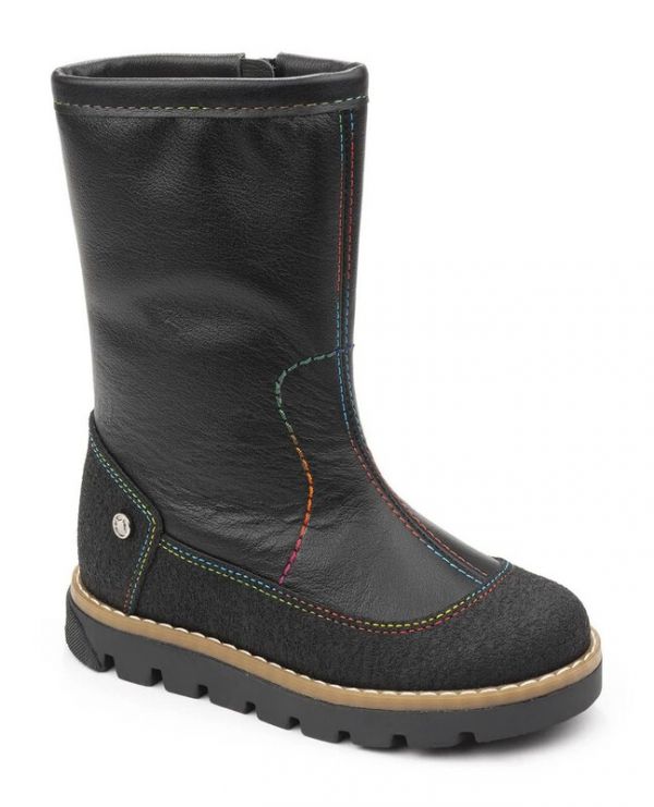 Boots children's wool 22011 leather, STOCKHOLM black