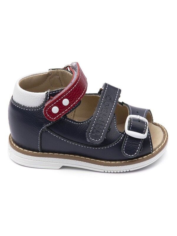 Sandals for children 26037, leather, LINEN blue