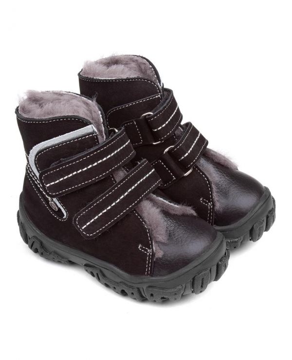 Children's boots fur 23026 leather, MILAN black