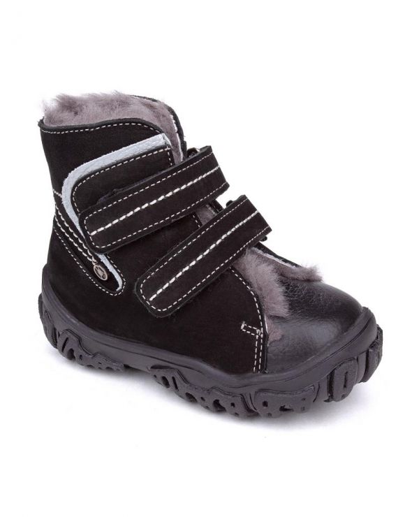 Children's boots fur 23026 leather, MILAN black