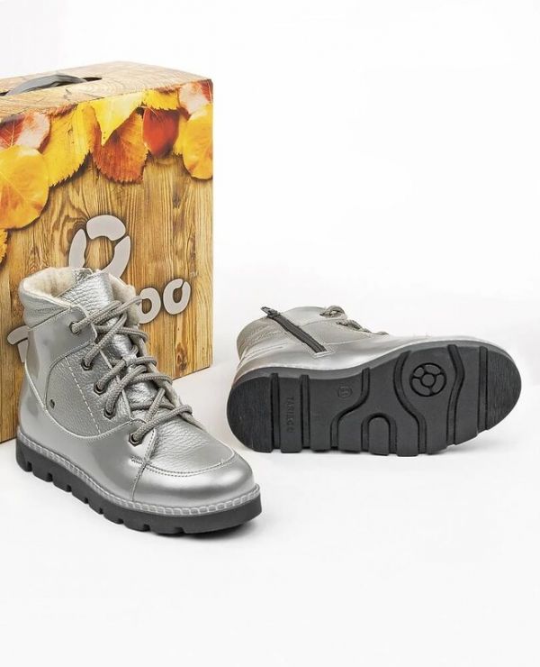 Children's boots 23016 leather, LONDON silver