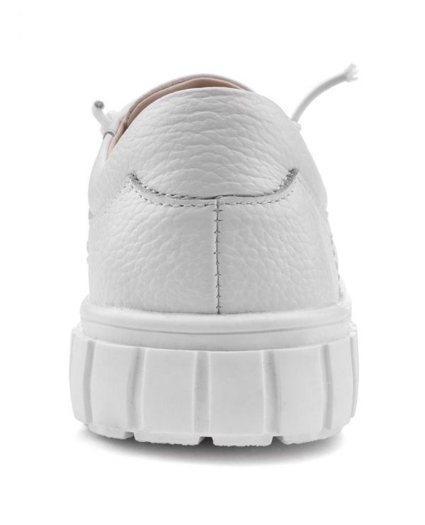 Low shoes for children 34002 leather, LILY OF THE VALLEY white