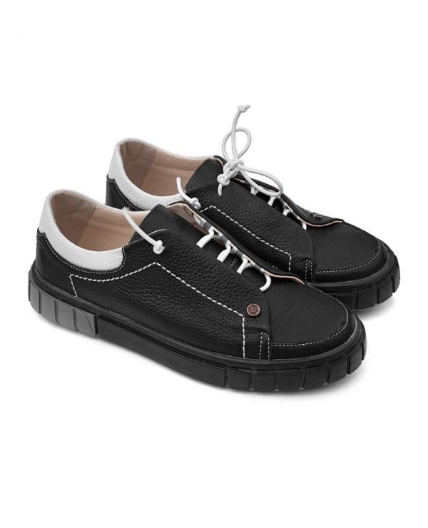Low shoes for children 34002 leather, VASILEK black