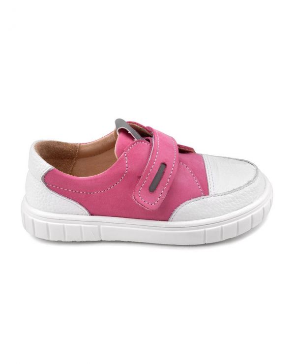Low shoes for children 34007 leather, FUCHIA raspberry