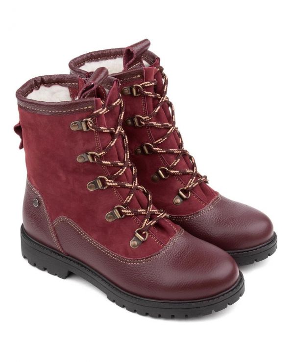Boots children's wool 23023 leather, MOSCOW Bordeaux,