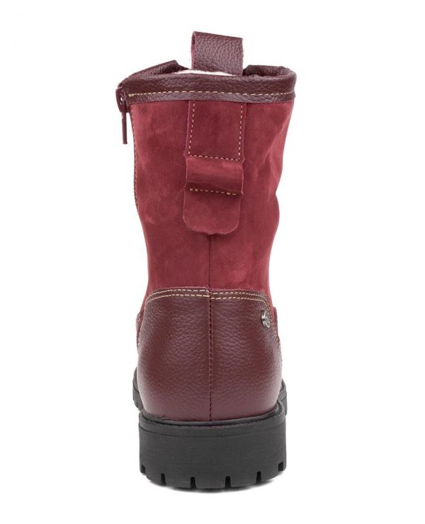 Boots children's wool 23023 leather, MOSCOW Bordeaux,