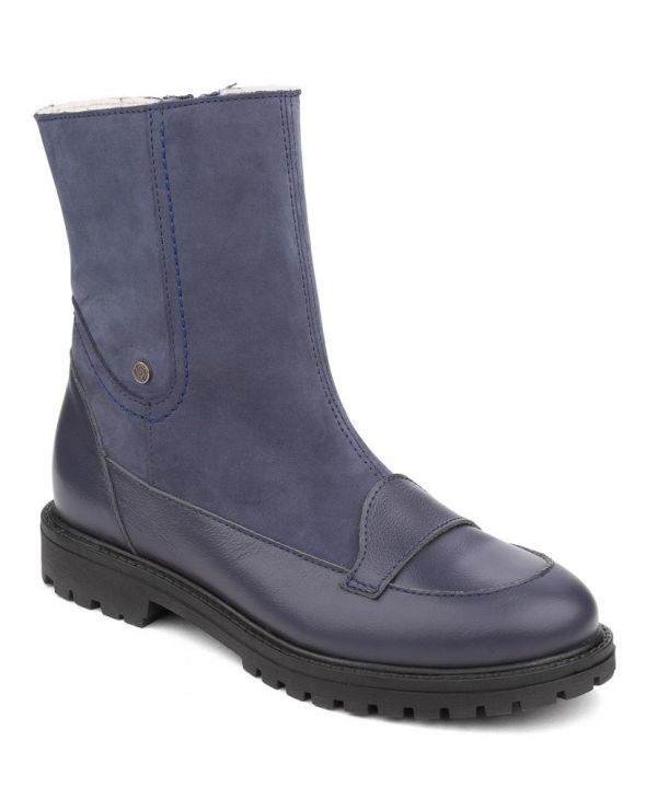 Children's boots 23031 leather, NEW YORK blue