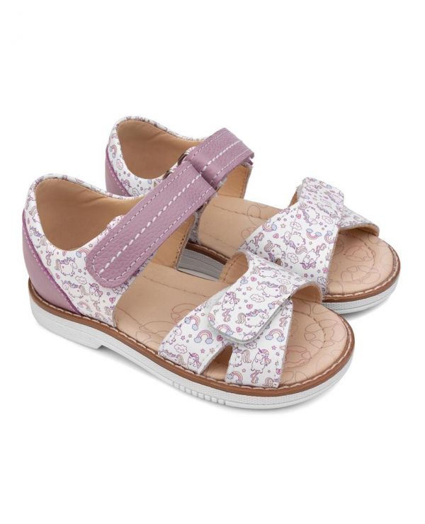 Sandals for children 36006 lilac lilac/horses