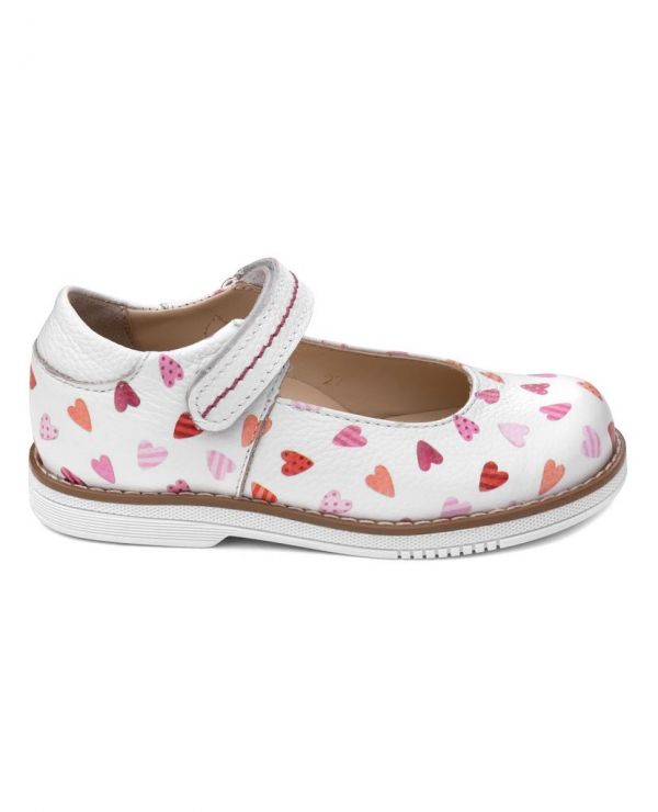 Children's shoes 25018 leather, HOBBY pink/hearts