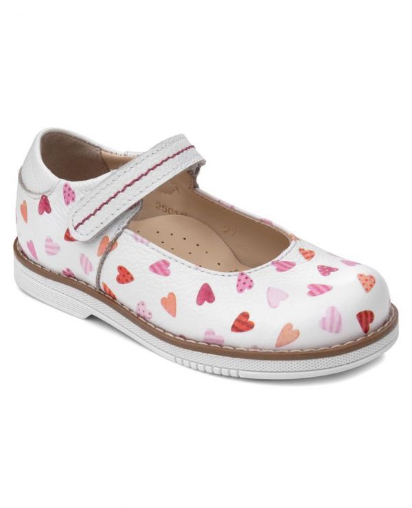 Children's shoes 25018 leather, HOBBY pink/hearts