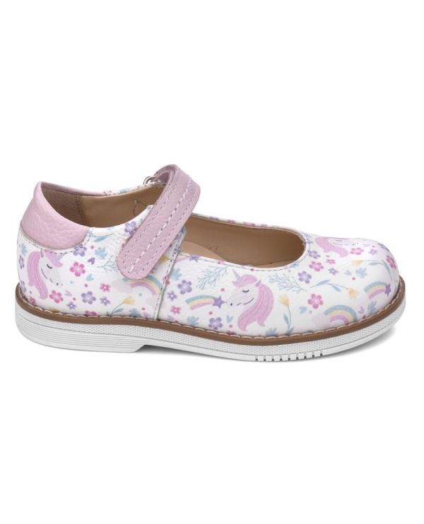 Children's shoes 25018 leather, lilac white/unicorn