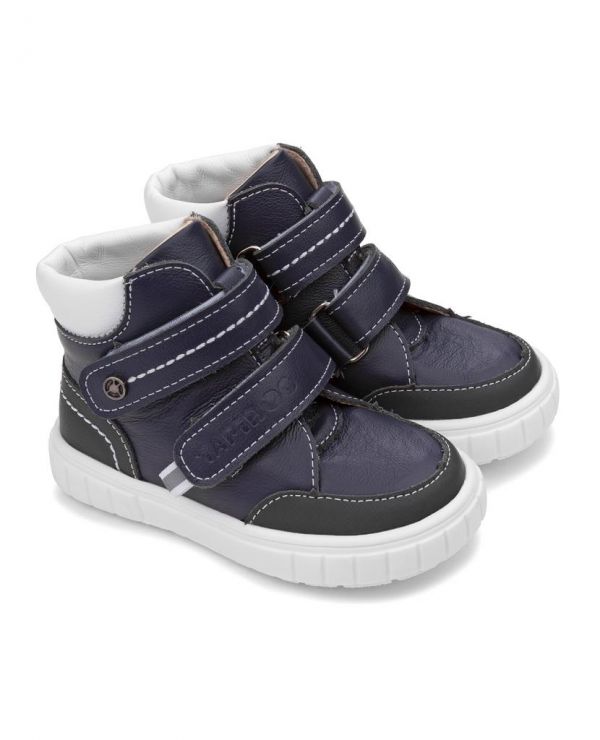 Boots for children k / p 33004 leather, NEW YORK blue