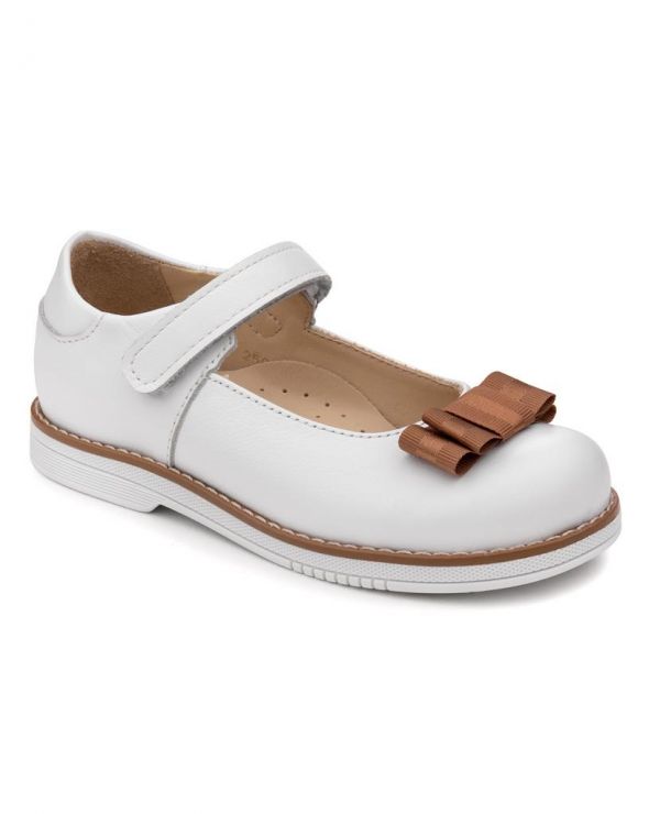 Children's shoes 25018 leather, LILY OF THE VALLEY white